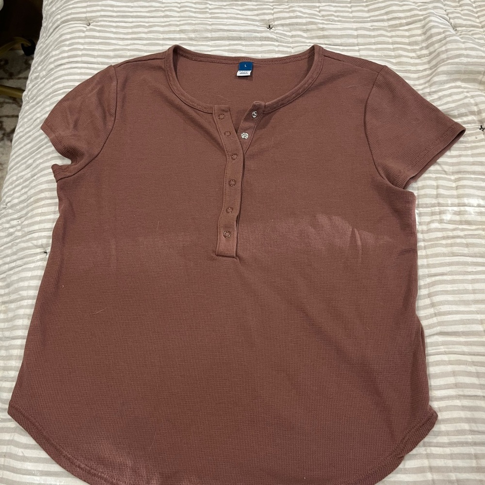 Old Navy Women's Cocoa Short Sleeve Blouse